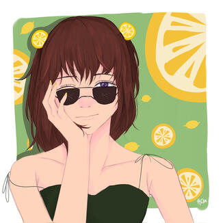 Bust Up with Simple Background